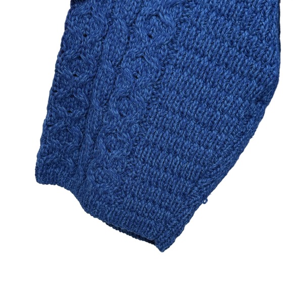 Kilronan Knitwear Merino Wool Cable Knit Cardigan Sweater Blue XXL - Picture 3 of 5